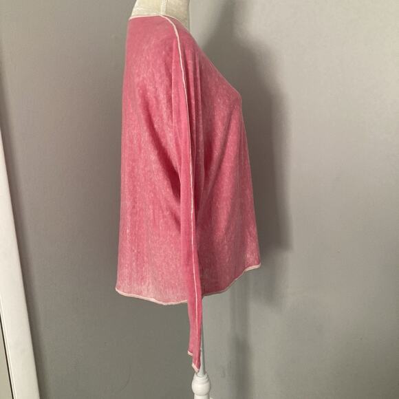 Maje Silk Cashmere Long Sleeve thin Crew Neck Pullover Sweater Pink One Size - Picture 3 of 10